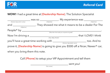 Mad Lib Referral Cards - For the People