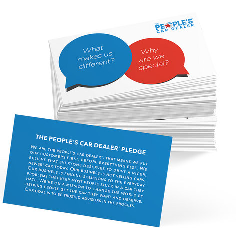 The People's Car Dealer Pledge Cards - Pack of 50