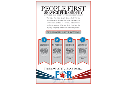 For the People - People First Service Philosophy 2' x 3' Adhesive Backed Poster