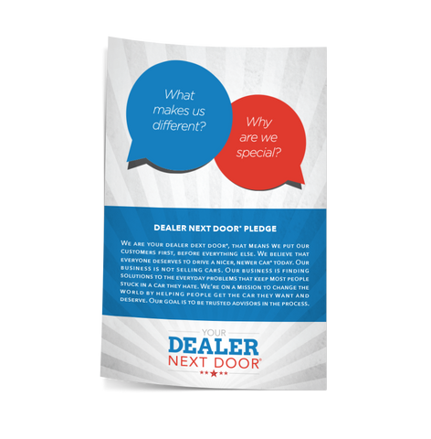 10 pcs - Dealer Next Door 11" x 17" Pledge Poster