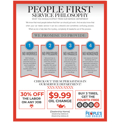 The People's Car Dealer - People First Service Flyer - 8.5"x11"