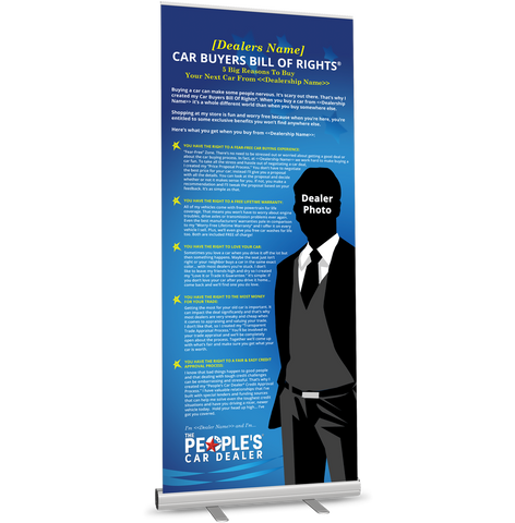 Personalized The People's Car Dealer - Retractable Banner