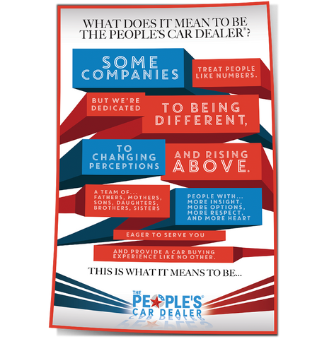 What It Means To Be The People's Car Dealer 2' x 3' Adhesive Backed Poster